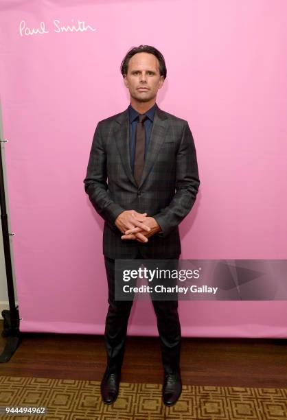 Walton Goggins, wearing Paul Smith, attends Paul Smith's intimate dinner with Gary Oldman at Chateau Marmont on April 10, 2018 in Los Angeles,...