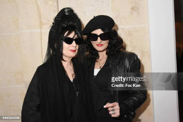 Diane Pernet and Sylvie Ortega Munos attend the "Bel RP" 10th Anniversary at Atelier Sevigne on April 10, 2018 in Paris, France.