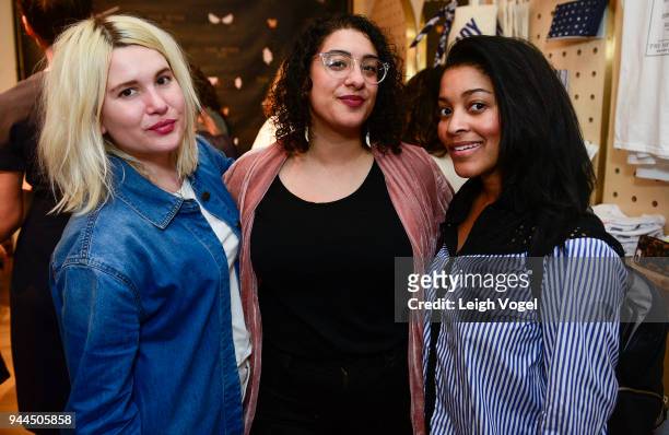 Morgan H. West, Farrah Skeiky, and Courtney Rhodes attend The Wing D.C. Opening Celebration in Georgeotwn on April 10, 2018 in Washington, DC.