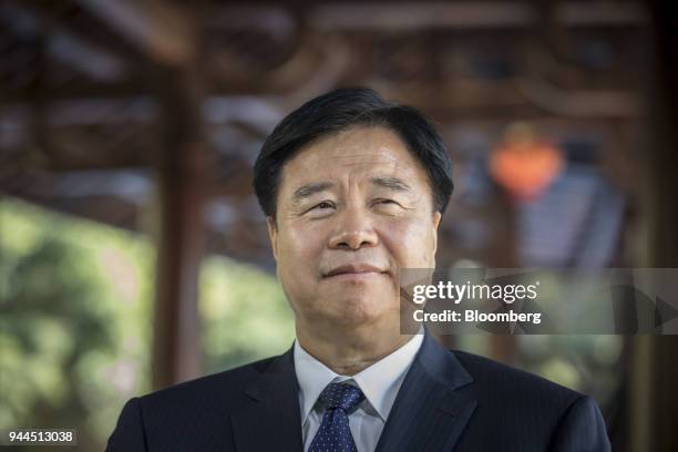 Wang Yilin, chairman of China National Petroleum Corp. , listens during a Bloomberg Television interview on the sidelines of the Boao Forum for Asia...