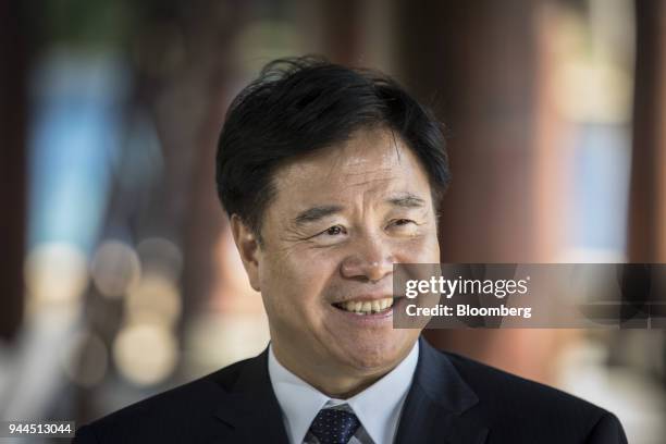 Wang Yilin, chairman of China National Petroleum Corp. , speaks during a Bloomberg Television interview on the sidelines of the Boao Forum for Asia...