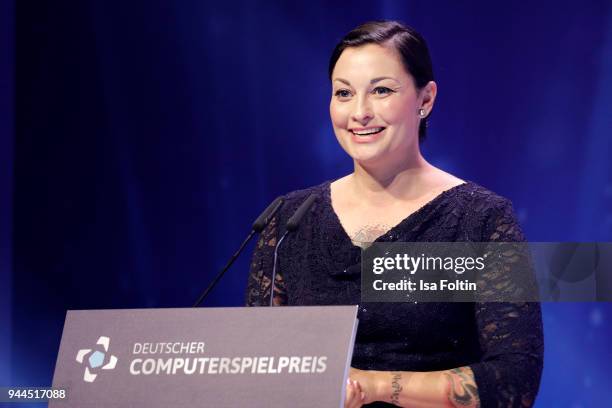 Lina van de Mars during the German Computer Games Award 2018 at Kesselhaus on April 10, 2018 in Munich, Germany.