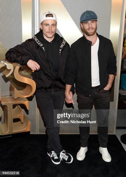 Gus Kenworthy and Matt Wilkas attends the Nordstrom Men's NYC Store Opening on April 10, 2018 in New York City.