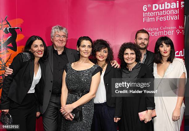 Chaque Jour Est Une Fete' team attends the 'Chaque Jour Est Une Fete' premiere during day six of the 6th Annual Dubai International Film Festival on...