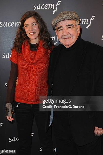 Jean-Louis Foulquier and Maeva Le Berre attend the Grand Prix Sacem 2009 at Theatre du Rond-Point on December 14, 2009 in Paris, France.