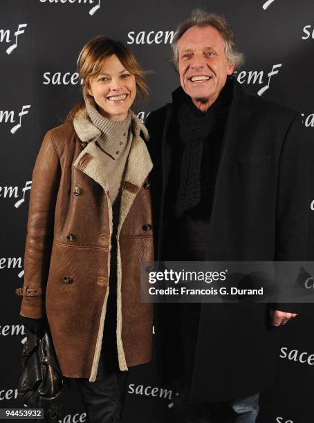 Alexandra Kazan and a guest attend the Grand Prix Sacem 2009 at Theatre du Rond-Point on December 14, 2009 in Paris, France.