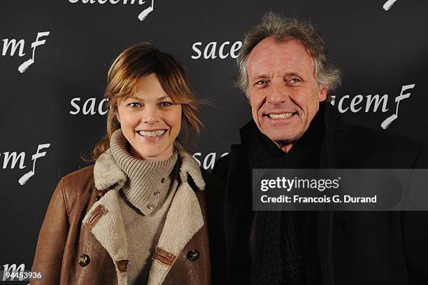 Alexandra Kazan and a guest attend the Grand Prix Sacem 2009 at Theatre du Rond-Point on December 14, 2009 in Paris, France.