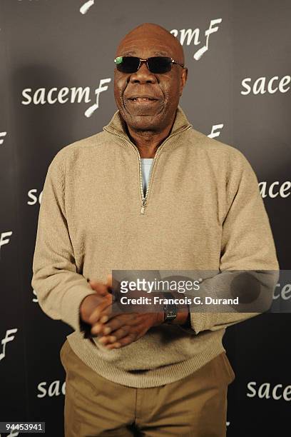 Musician Manu Dibango attends the Grand Prix Sacem 2009 at Theatre du Rond-Point on December 14, 2009 in Paris, France.