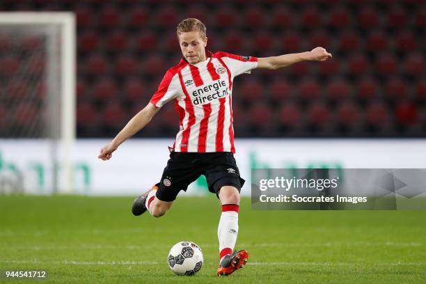 Dante Rigo of PSV U23 during the Dutch Jupiler League match between PSV U23 v Go Ahead Eagles at the De Herdgang on April 10, 2018 in Eindhoven...