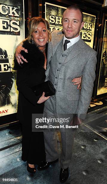 Guy Ritchie and his sister arrive at the World Premiere of 'Sherlock Holmes', at the Empire Cinema Leicester Square on December 14, 2009 in London,...