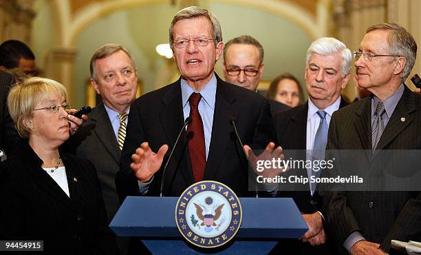 Senate Democatic leaders Sen. Patty Murray , Senate Majority Whip Sen. Richard Durbin , Senate Finance Committee Chairman Max Baucus, Sen. Charles...