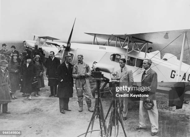 The Marquis of Clydesdale departs from Heston Aerodrome on the Houston Mount Everest Expedition, to become the first person to fly over Mount...