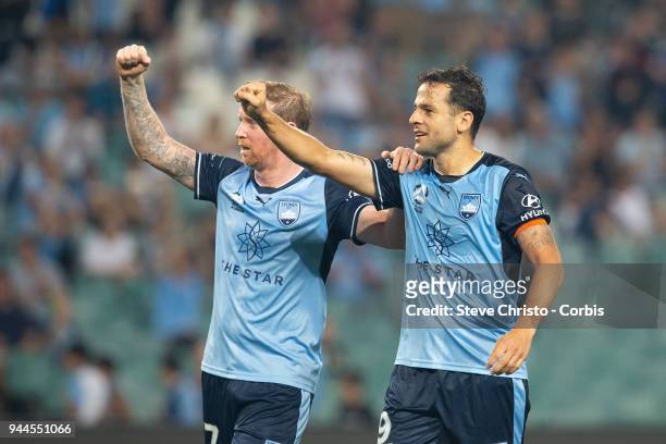 Deyvison Rogerio da Silva, Bobo of the Sydney celebrates scoring his first goal during the round 26 A-League match between Sydney FC and Adelaide...