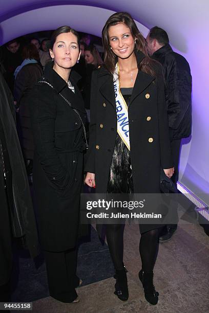 Miss France 2009 Malika Menard and Cristiana Reali attend the Toshiba 'Go to Space' party at Palais De Tokyo on December 14, 2009 in Paris, France.