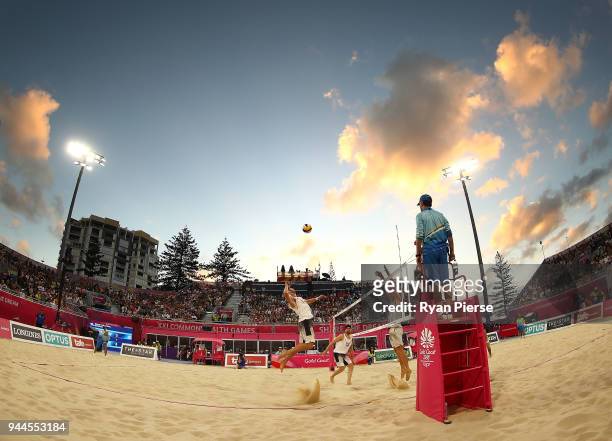 General view during the Beach Volleyball Men's Semi Final match between New Zealand and Canada on day seven of the Gold Coast 2018 Commonwealth Games...