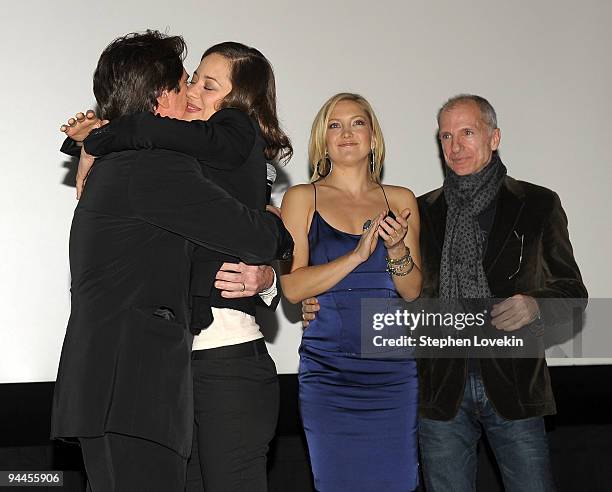 Director Rob Marshall, actress Marion Cotillard, actress Kate Hudson, and producer/choreographer John DeLuca introduce a Broadway screening of The...