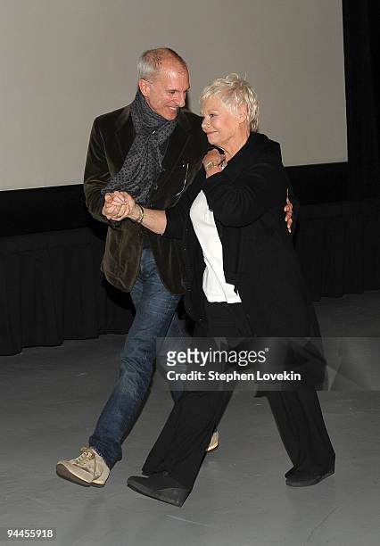 Producer/choreographer John DeLuca and actress Dame Judi Dench introduce a Broadway screening of The Weinstein Company's NINE at the AMC Empire 25 on...
