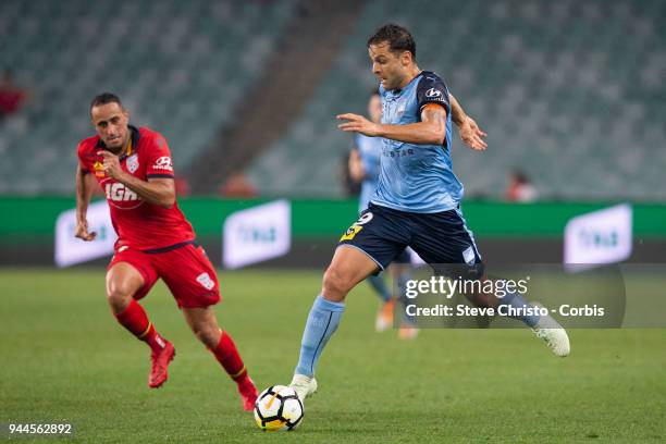 Deyvison Rogerio da Silva, Bobo of the Sydney dribbles the ball during the round 26 A-League match between Sydney FC and Adelaide United at Allianz...