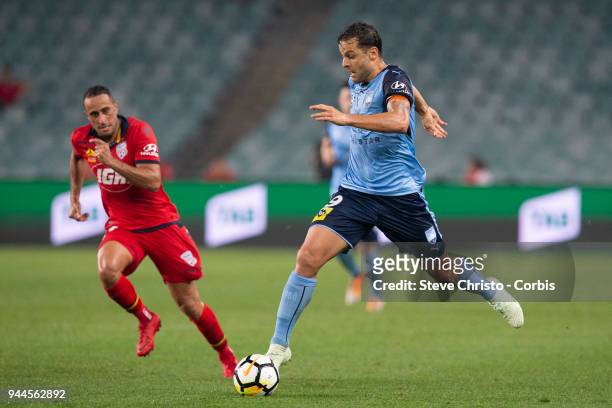 Deyvison Rogerio da Silva, Bobo of the Sydney dribbles the ball during the round 26 A-League match between Sydney FC and Adelaide United at Allianz...