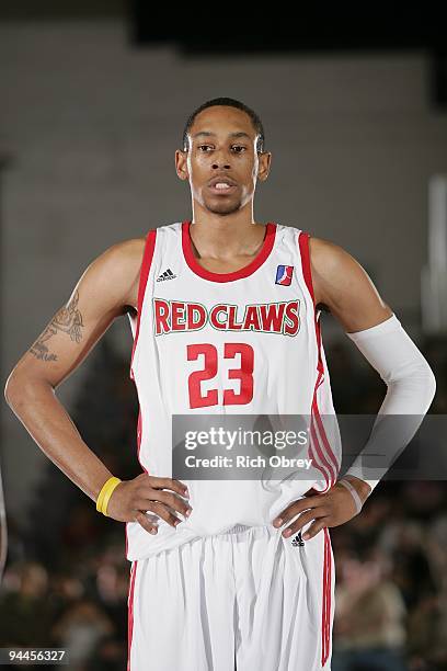 Trey Gilder of the Maine Red Claws takes a break from the action during the D-League game against the Springfield Armor at the Portland Exposition...