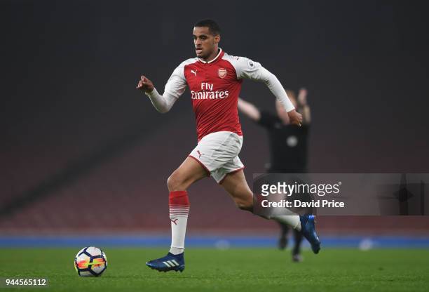 Yassin Fortune of Arsenal during the match between Arsenal U23 and Villarreal U23 at Emirates Stadium on April 10, 2018 in London, England.