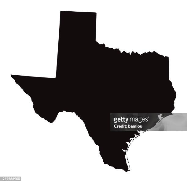 illustrazioni stock, clip art, cartoni animati e icone di tendenza di mappa dettagliata dello stato del texas - contorno forma