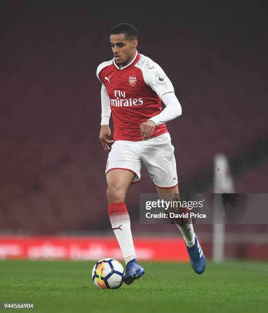 Yassin Fortune of Arsenal during the match between Arsenal U23 and Villarreal U23 at Emirates Stadium on April 10, 2018 in London, England.