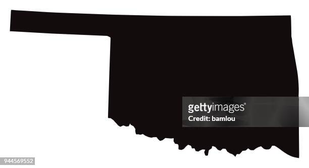detailed map of oklahoma state - continent geographic area stock illustrations