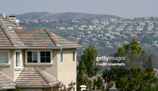 suburbia takes over the hills - anaheim california stock pictures, royalty-free photos & images