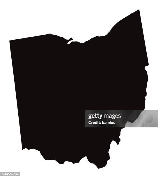 ilustraciones, imágenes clip art, dibujos animados e iconos de stock de mapa detallado del estado de ohio - ohio