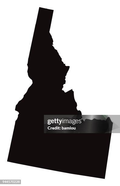 ilustraciones, imágenes clip art, dibujos animados e iconos de stock de mapa detallado del estado de idaho - idaho