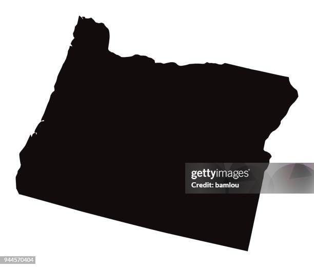 detailed map of oregon state - continent geographic area stock illustrations