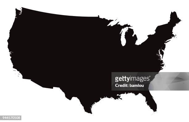 detaillierte karte der vereinigten staaten von amerika - usa stock-grafiken, -clipart, -cartoons und -symbole