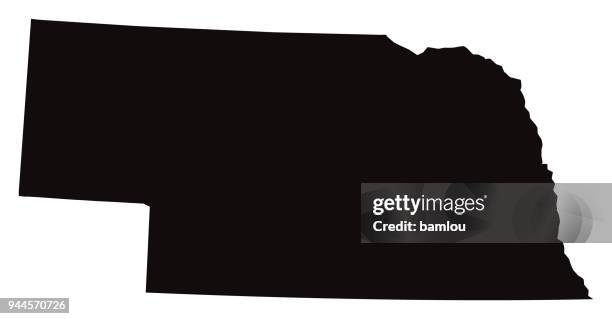 ilustraciones, imágenes clip art, dibujos animados e iconos de stock de mapa detallado del estado de nebraska - nebraska