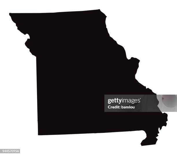 detaillierte karte von missouri state - province stock-grafiken, -clipart, -cartoons und -symbole