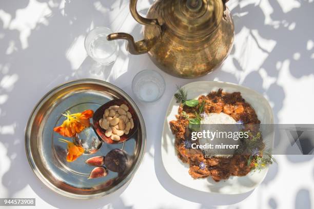 moroccan lamb tajine - tajine stock pictures, royalty-free photos & images