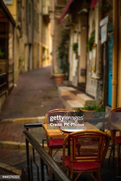 restaurant in cannes old town, french riviera - cannes cafe stock pictures, royalty-free photos & images