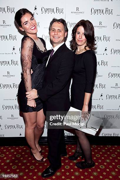 Supermodel Hilary Rhoda , CEO and Founder of Niche Media Jason Binn and Capitol File Magazine Editor-in-Chief Sarah Schaffer arrive at the Capitol...