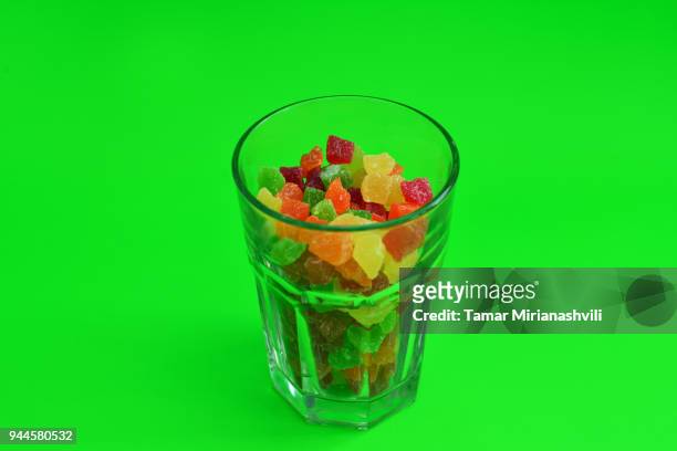 candied fruit in glass - tamar of georgia fotografías e imágenes de stock
