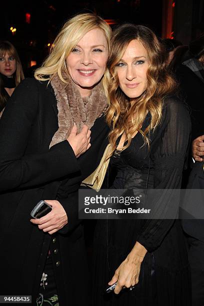 Actors Kim Cattrall and Sarah Jessica Parker attend the premiere of "Did You Hear About the Morgans?" after party at The Oak Room on December 14,...