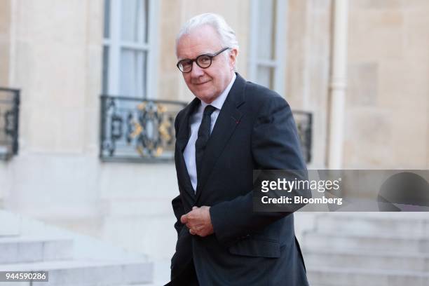 Alain Ducasse, chef, arrives at the Elysee Palace ahead of a dinner with Mohammed bin Salman, Saudi Arabia's crown prince, in Paris, France, on...