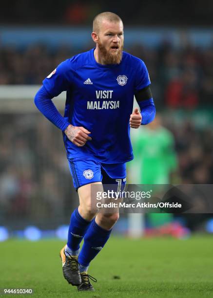 Aron Gunnarsson of Cardiff City during the Sky Bet Championship match between Aston Villa and Cardiff City at Villa Park on April 10, 2018 in...