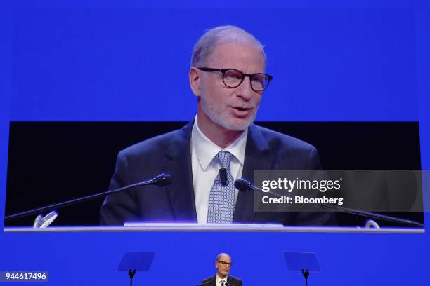 Bernhard Hodler, chief executive officer of Julius Baer Group Ltd., speaks during the company's annual general meeting in Zurich, Switzerland, on...