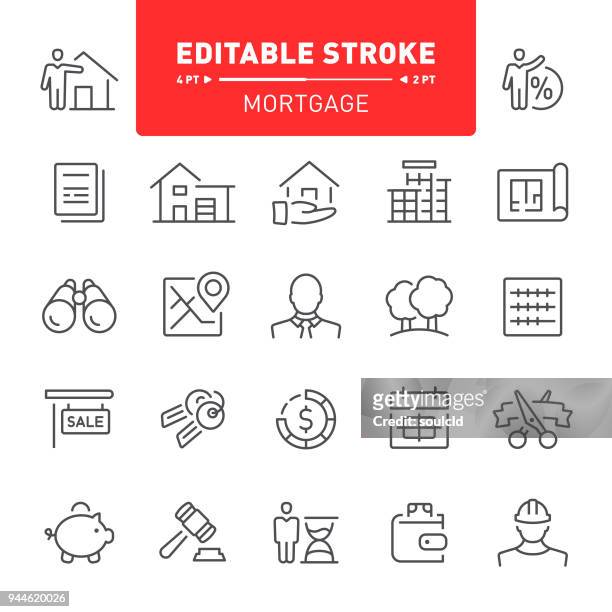 mortgage icons - binoculars icon stock illustrations
