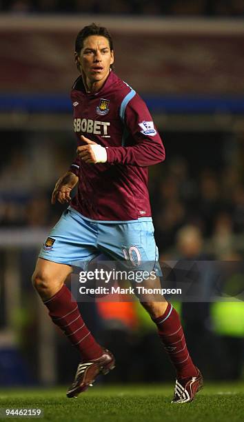 Guillermo Franco of West Ham United in action during the Barclays Premier League match between Birmingham City and West Ham United at St Andrews...