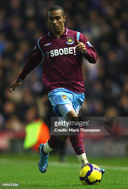 Junior Stanislas of West Ham United in action during the Barclays Premier League match between Birmingham City and West Ham United at St Andrews...