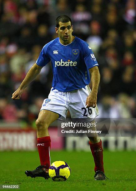 Tal Ben Haim of Portsmouth in action during the Barclays Premier League match between Sunderland and Portsmouth at the Stadium of Light on December...