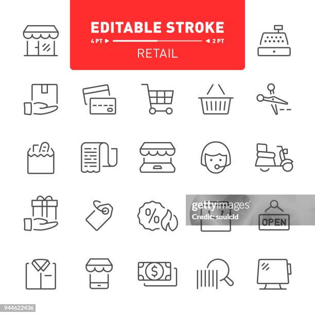 retail icons - receipt stock illustrations