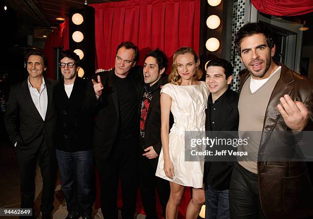 Producer Lawrence Bender, actor B.J. Novak, actress Diane Kruger, director/writer Quentin Tarantino, actor Omar Doom, actor Samm Levine and actor Eli...