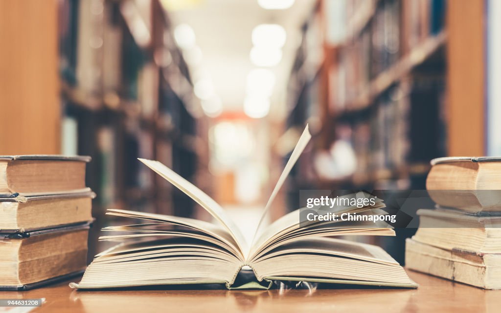 Education concept with book in library